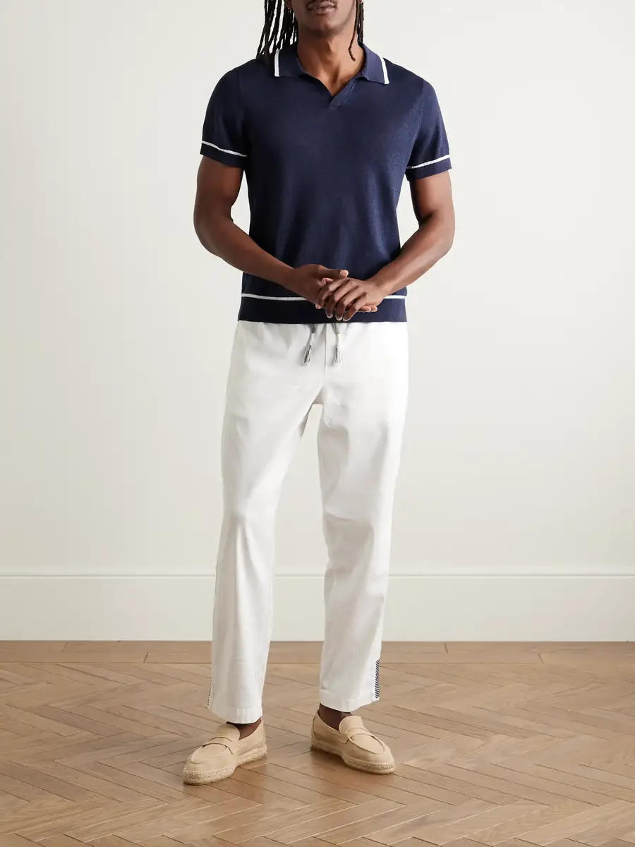 Ceremonia Johnny Two-Tone Linen Polo Shirt | Thumbnail 2 Ceremonia Johnny Two-Tone Linen Polo Shirt | Thumbnail 2