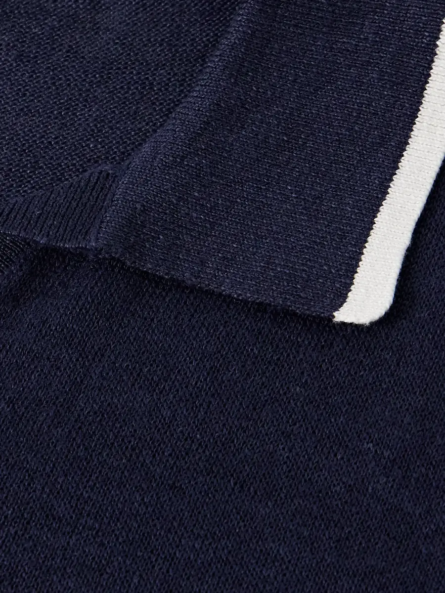 Ceremonia Johnny Two-Tone Linen Polo Shirt | Thumbnail 4 Ceremonia Johnny Two-Tone Linen Polo Shirt | Thumbnail 4