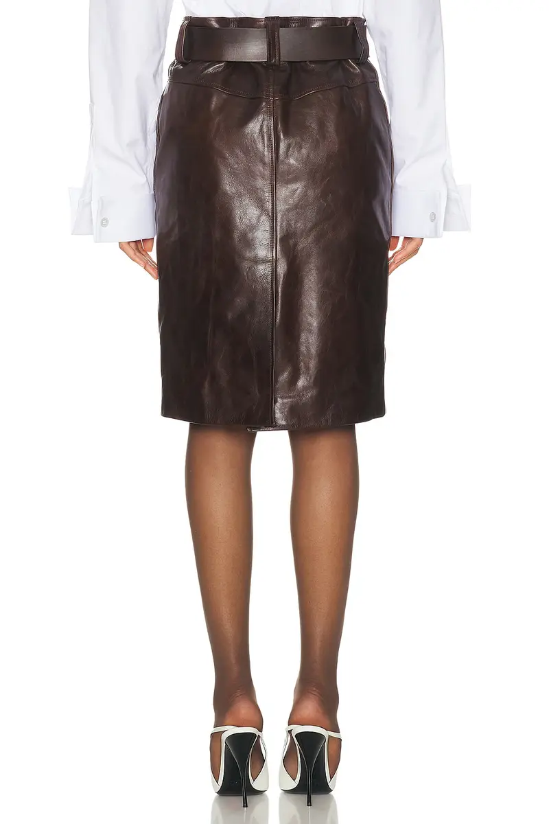Saint Laurent Belted Leather Skirt | Thumbnail 4 Saint Laurent Belted Leather Skirt | Thumbnail 4