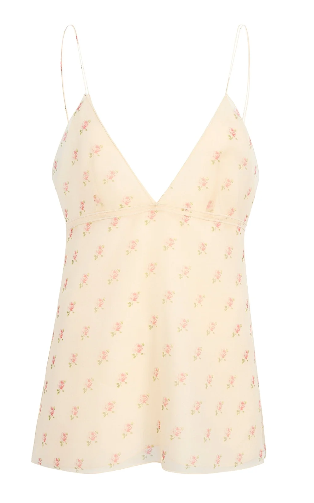 Khaite Timy Floral-Printed Silk Organza Camisole Top