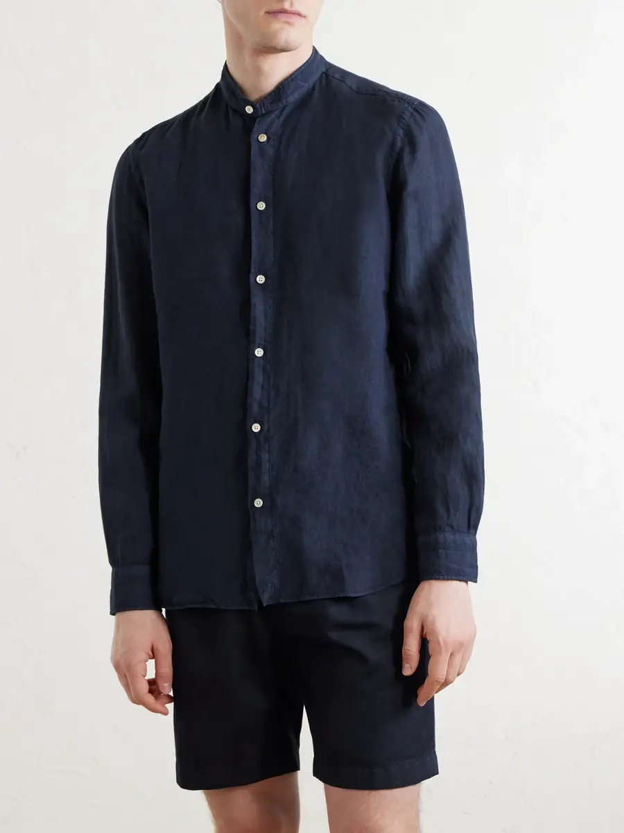 Boglioli Grandad-Collar Linen Shirt - Men | Thumbnail 3 Boglioli Grandad-Collar Linen Shirt - Men | Thumbnail 3