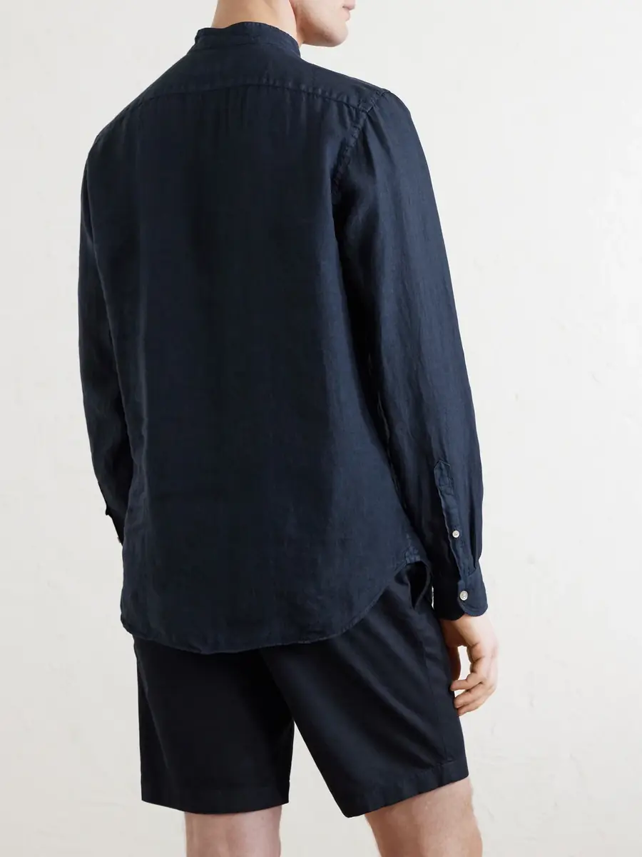 Boglioli Grandad-Collar Linen Shirt - Men | Thumbnail 4 Boglioli Grandad-Collar Linen Shirt - Men | Thumbnail 4