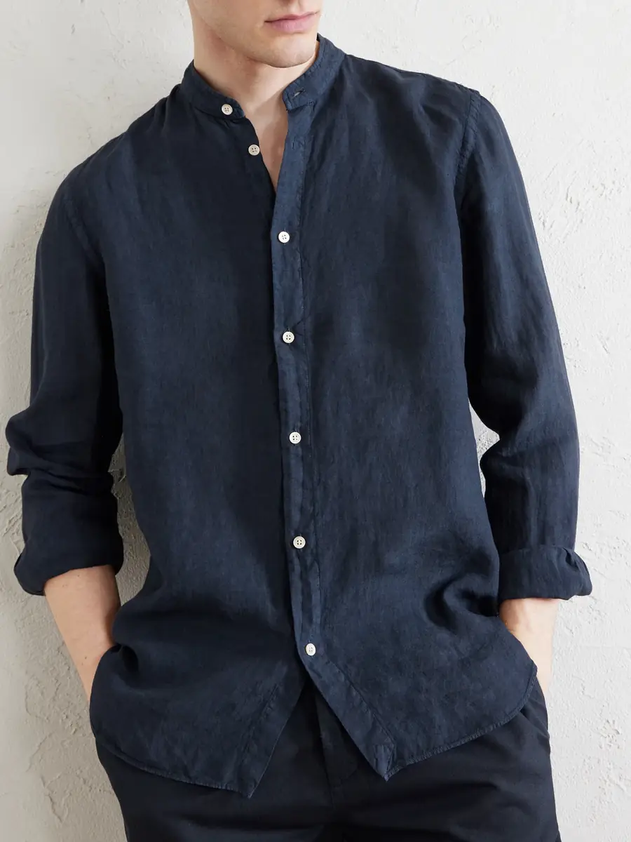 Boglioli Grandad-Collar Linen Shirt - Men | Thumbnail 5 Boglioli Grandad-Collar Linen Shirt - Men | Thumbnail 5