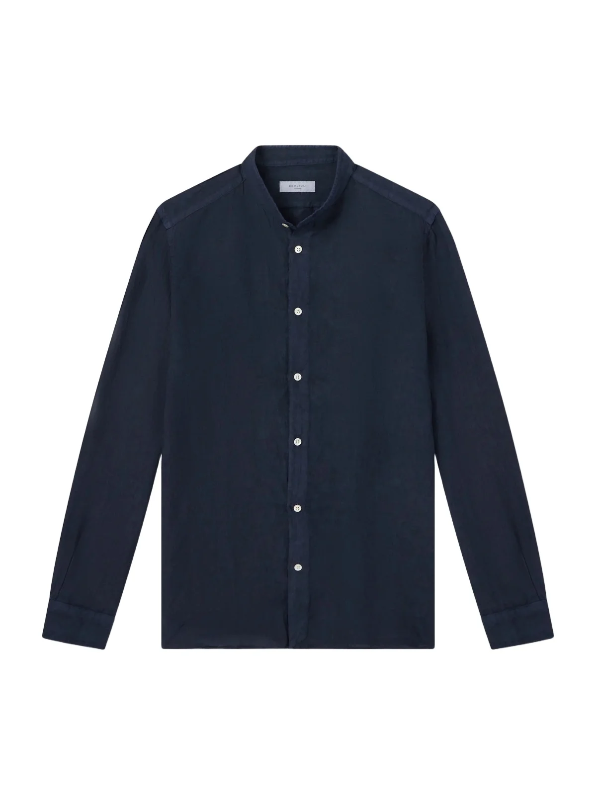Grandad-Collar Linen Shirt - Men Grandad-Collar Linen Shirt - Men