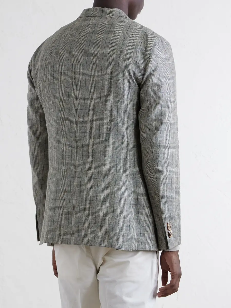 Boglioli Prince of Wales Checked Silk Blazer - Men | Thumbnail 4 Boglioli Prince of Wales Checked Silk Blazer - Men | Thumbnail 4