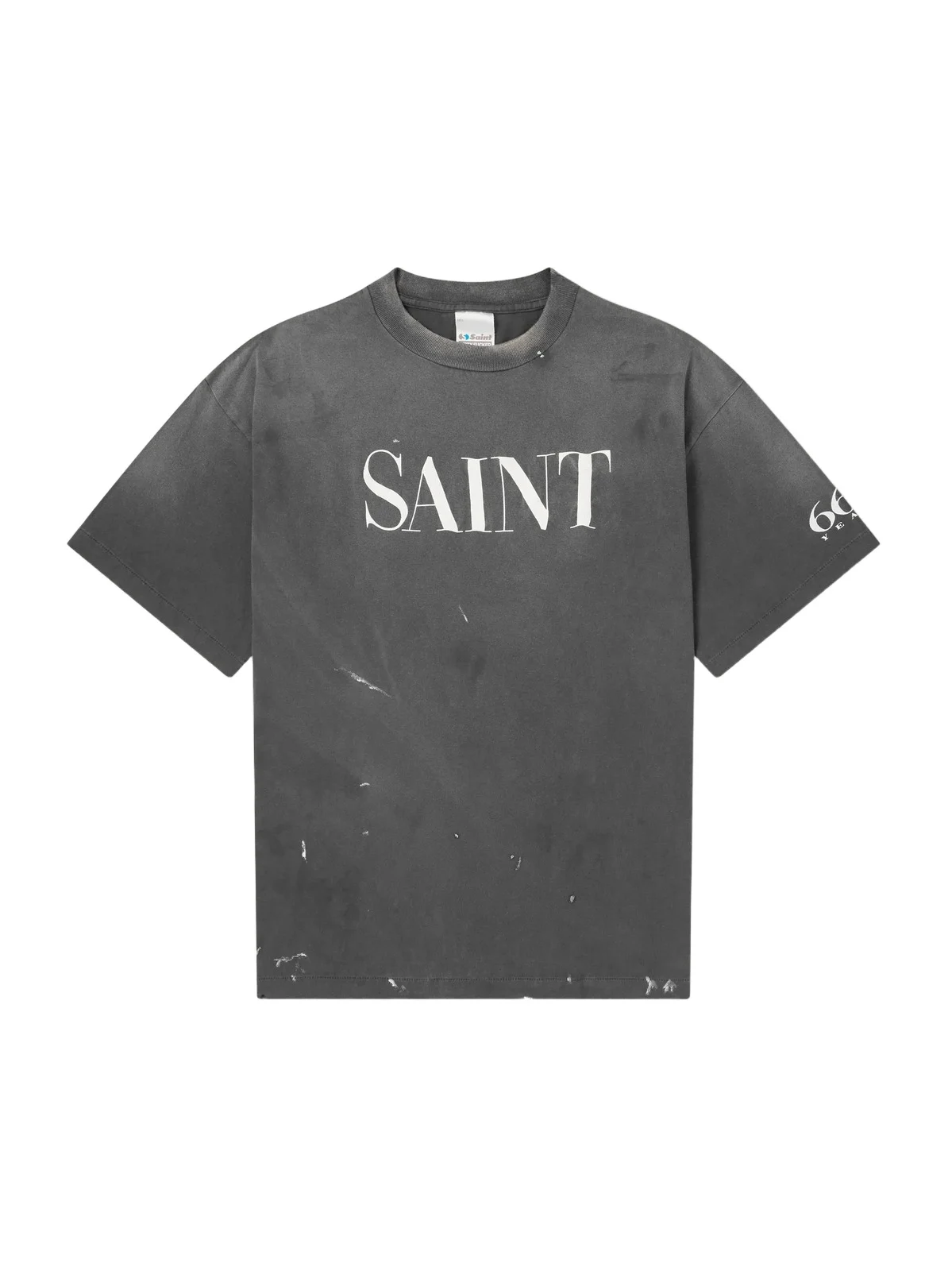SAINT Mxxxxxx Logo-Print Paint-Splattered Cotton-Jersey T-Shirt - Men