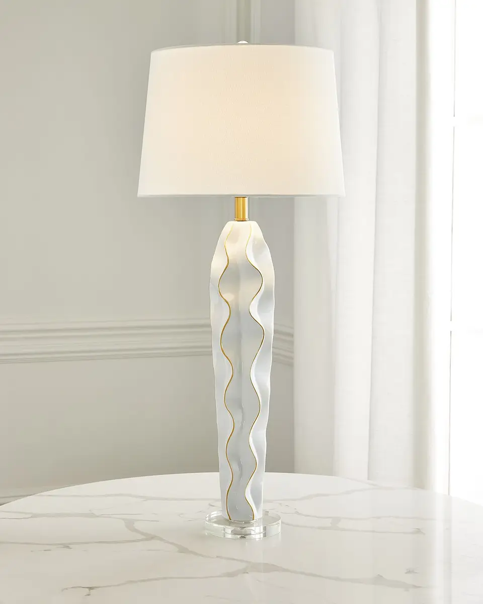 Old World Design Celadon Hannah Ceramic Wave Lamp | Thumbnail 2 Old World Design Celadon Hannah Ceramic Wave Lamp | Thumbnail 2
