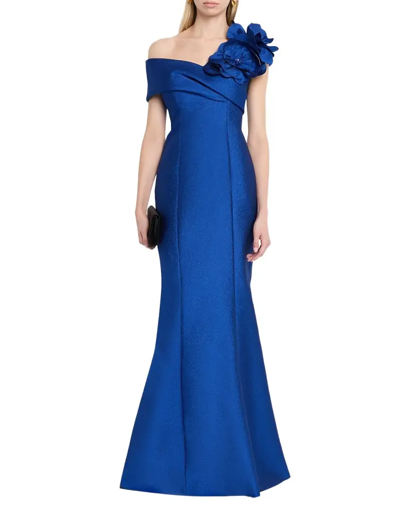 Rickie Freeman for Teri Jon One-Shoulder Floral Applique Mermaid Gown | Image 1 Rickie Freeman for Teri Jon One-Shoulder Floral Applique Mermaid Gown | Image 1