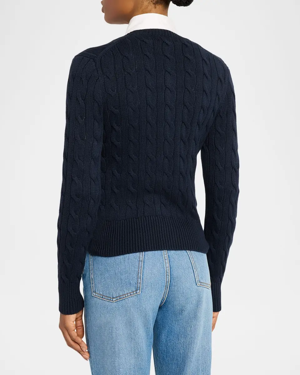 Polo Ralph Lauren Cable-Knit Cotton Crewneck Cardigan | Thumbnail 3 Polo Ralph Lauren Cable-Knit Cotton Crewneck Cardigan | Thumbnail 3