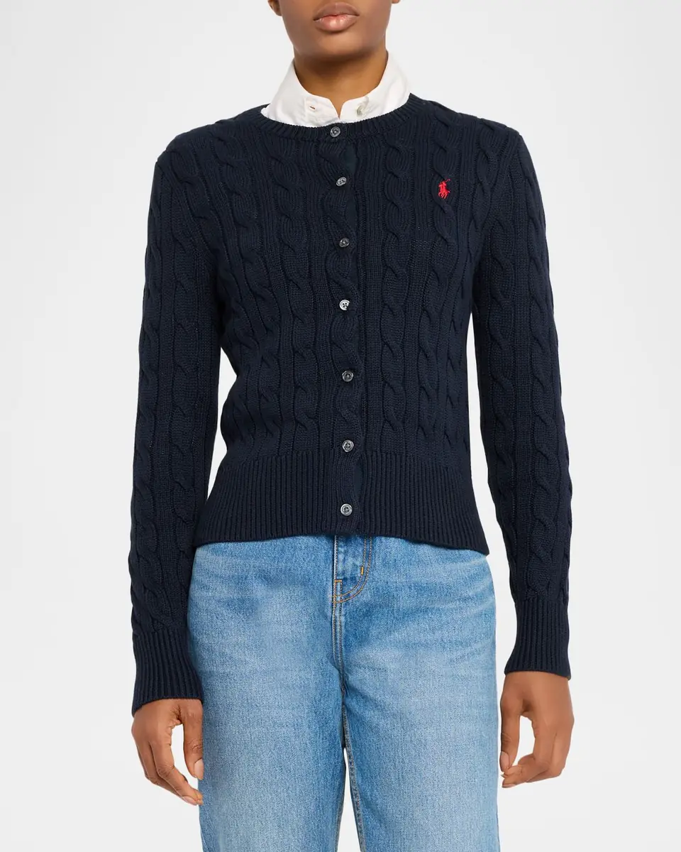 Polo Ralph Lauren Cable-Knit Cotton Crewneck Cardigan | Thumbnail 4 Polo Ralph Lauren Cable-Knit Cotton Crewneck Cardigan | Thumbnail 4