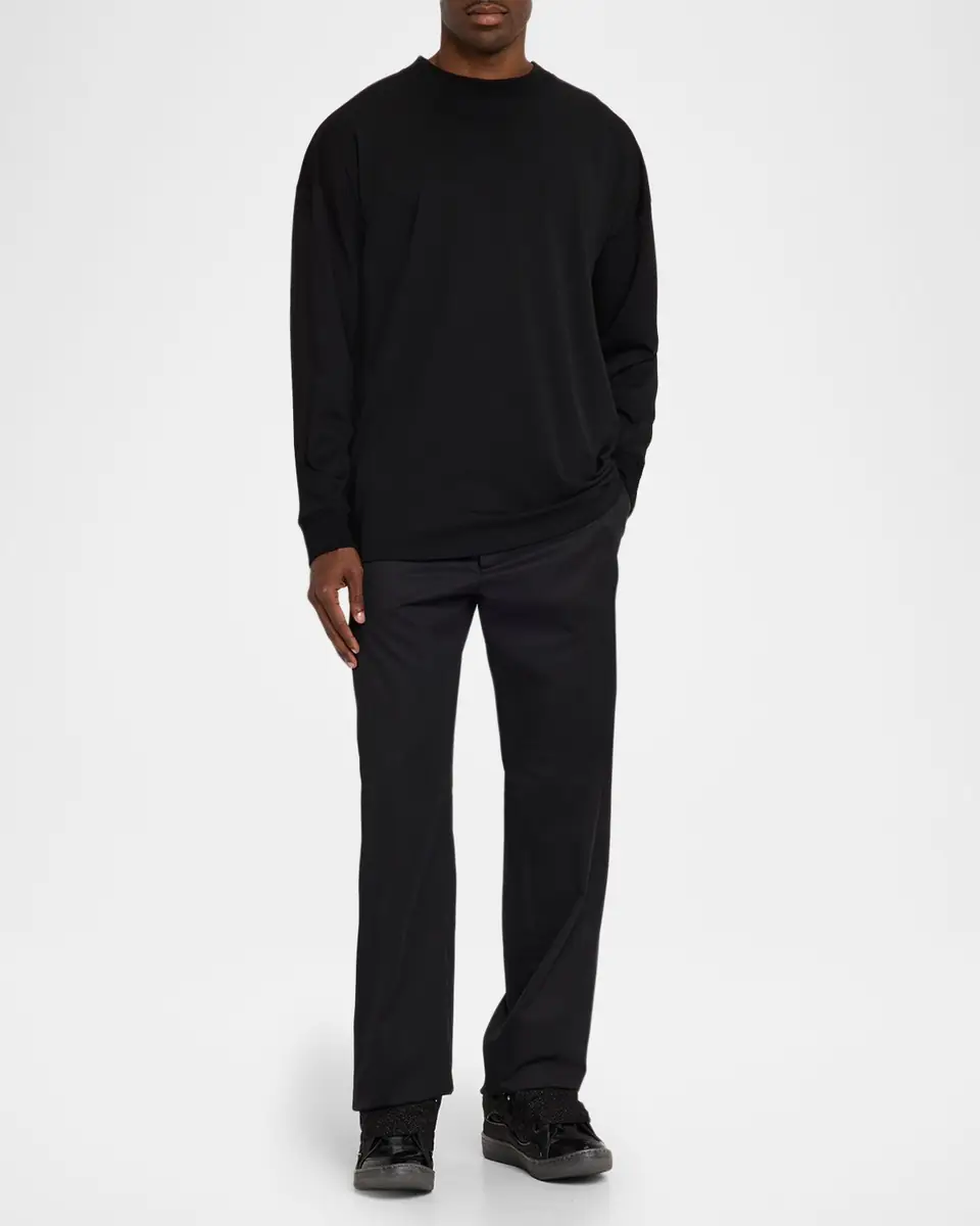 Lanvin Men's Curb Satin Leather Oversized Sneakers | Thumbnail 3 Lanvin Men's Curb Satin Leather Oversized Sneakers | Thumbnail 3