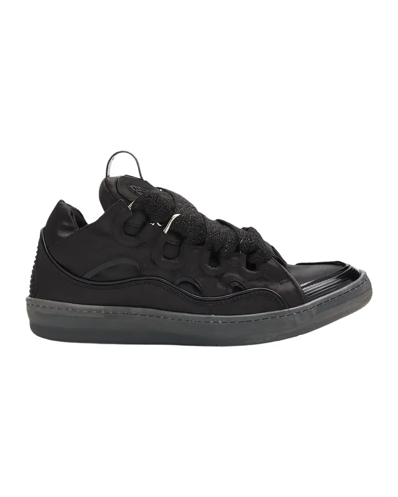 Lanvin Men's Curb Satin Leather Oversized Sneakers | Image 1 Lanvin Men's Curb Satin Leather Oversized Sneakers | Image 1