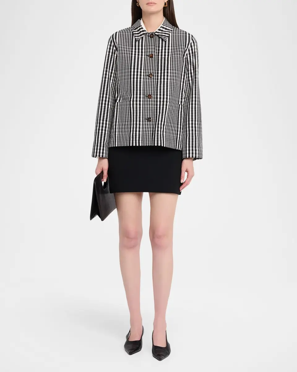Lafayette 148 New York Gingham-Print Cotton Jacket | Thumbnail 2 Lafayette 148 New York Gingham-Print Cotton Jacket | Thumbnail 2