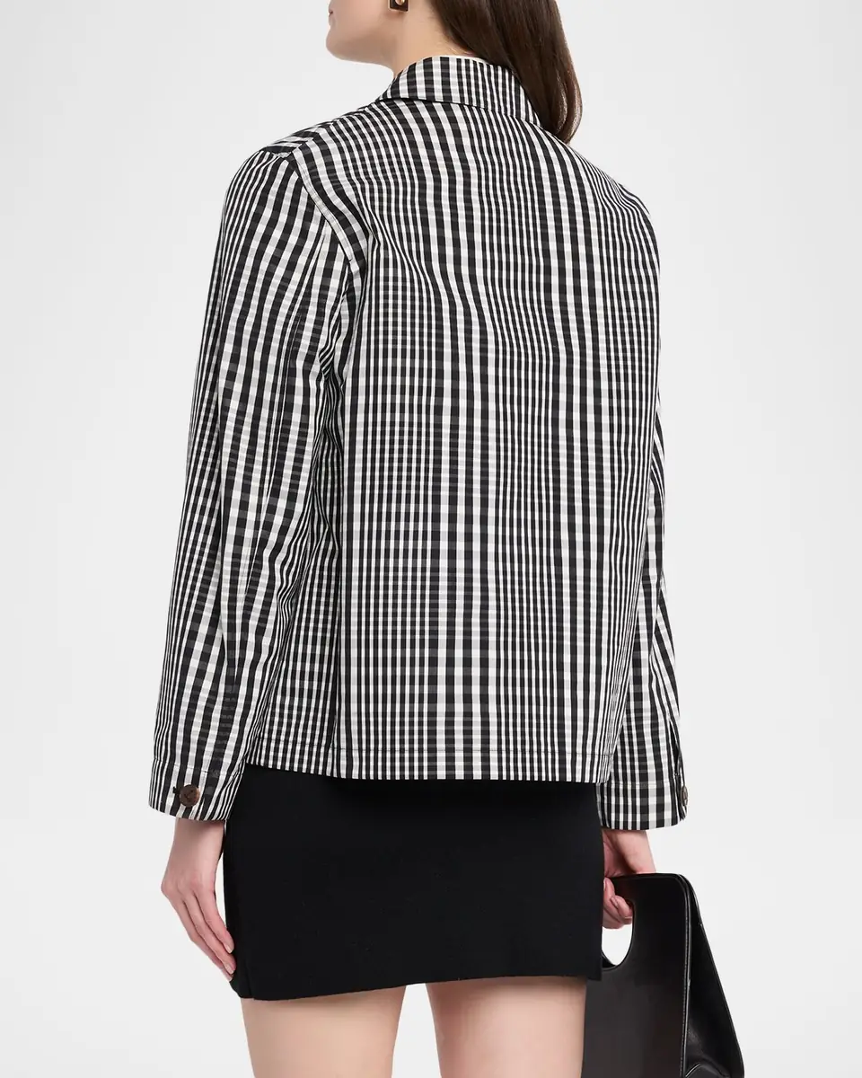 Lafayette 148 New York Gingham-Print Cotton Jacket | Thumbnail 3 Lafayette 148 New York Gingham-Print Cotton Jacket | Thumbnail 3