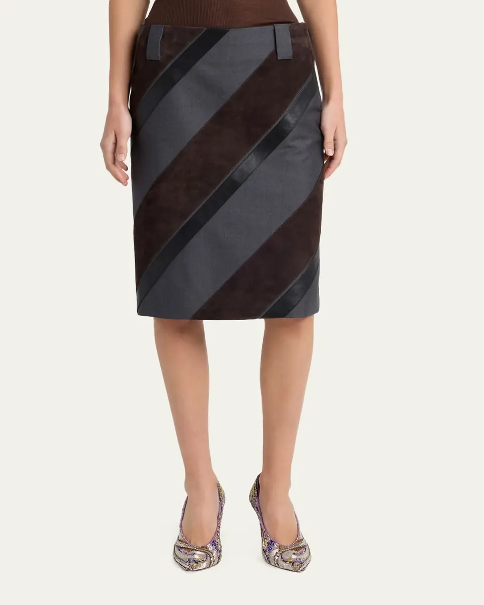Versace Paneled Midi Skirt | Thumbnail 7
