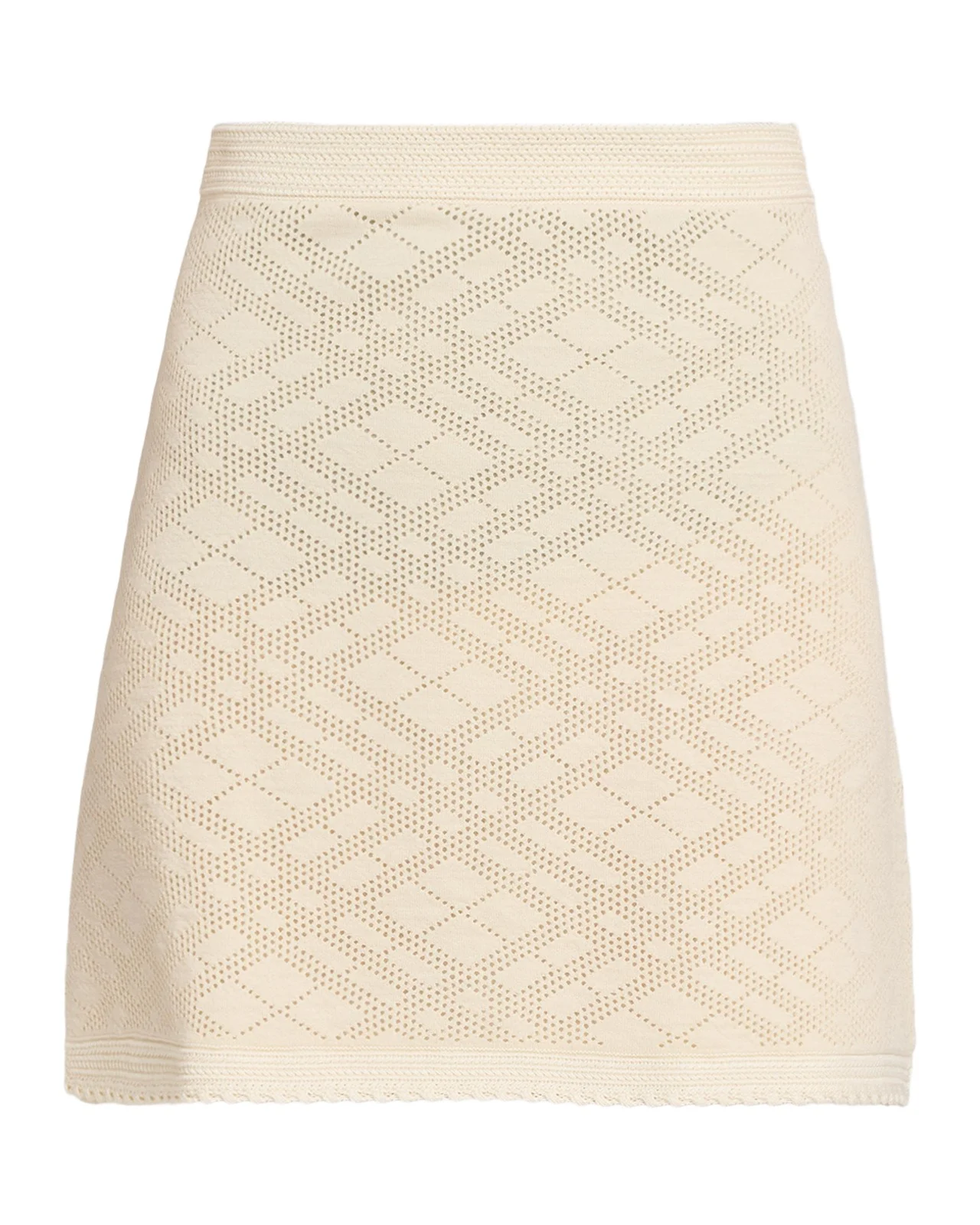 Check Pointelle Knit Mini Skirt Check Pointelle Knit Mini Skirt