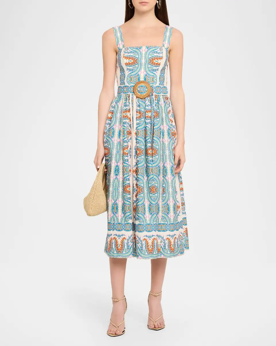 Cara Cara Julie Belted Poplin Midi Dress | Thumbnail 2 Cara Cara Julie Belted Poplin Midi Dress | Thumbnail 2