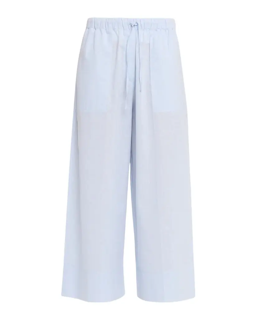 Toteme Cotton-Linen Wide-Leg Drawstring Summer Trousers | Image 1 Toteme Cotton-Linen Wide-Leg Drawstring Summer Trousers | Image 1