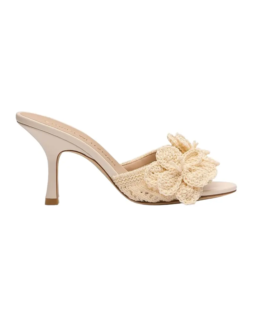 Stuart Weitzman 85mm Lotus Crochet Slide Sandals | Image 1 Stuart Weitzman 85mm Lotus Crochet Slide Sandals | Image 1