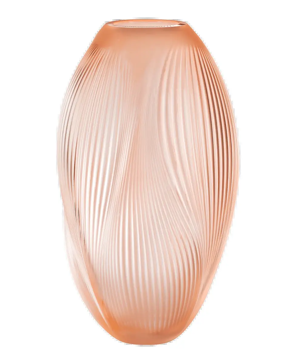 Lalique Alize 20" Crystal Vase with Coral Patina | Thumbnail 2 Lalique Alize 20" Crystal Vase with Coral Patina | Thumbnail 2