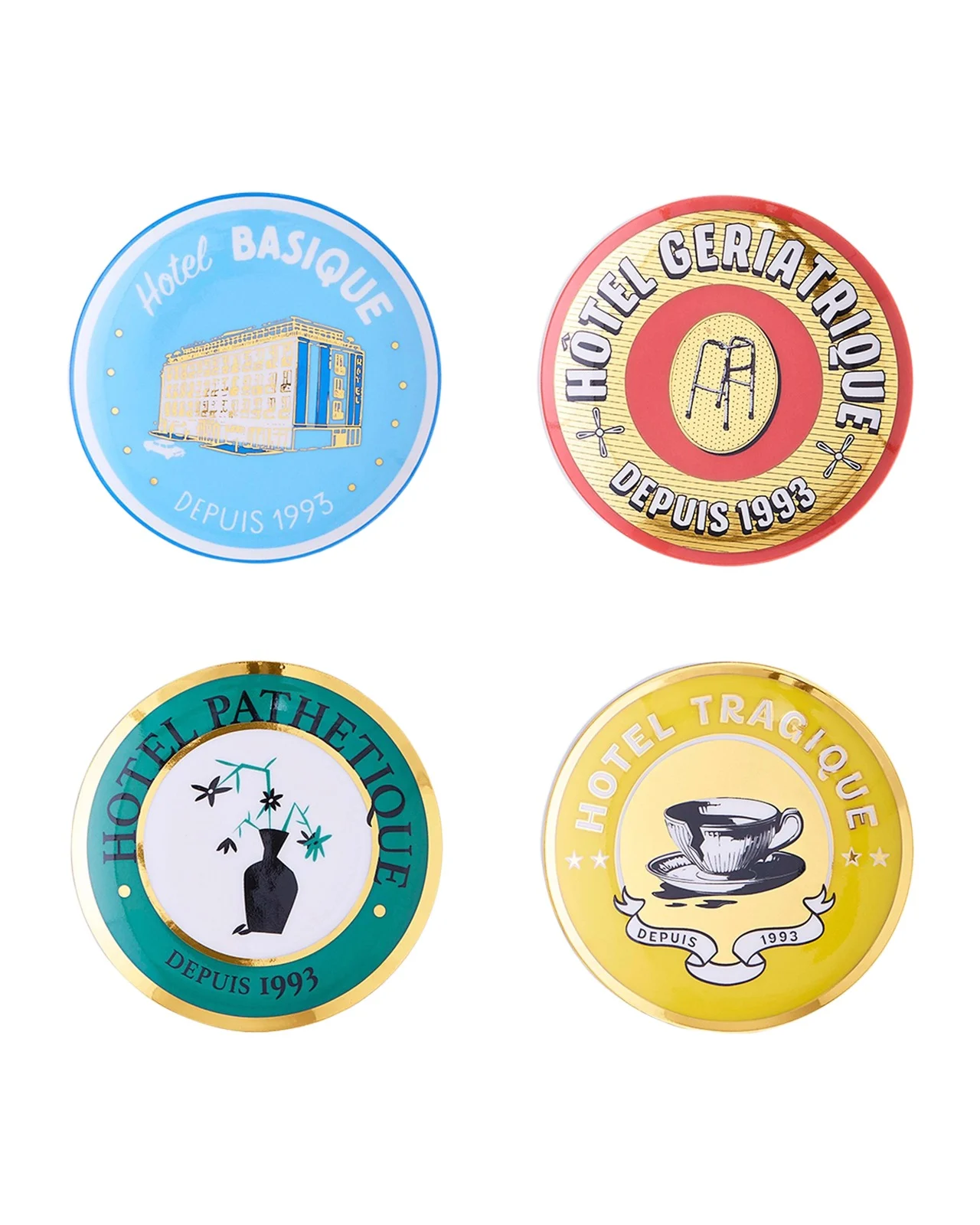 Jonathan Adler Hotel de Reve Coasters, Set of 4