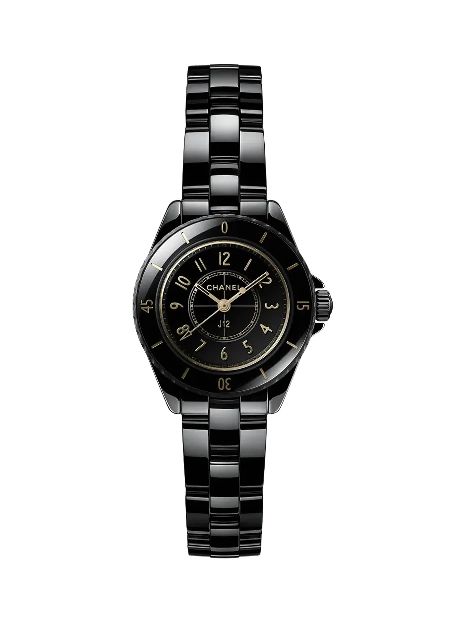 J12 GOLDEN BLACK WATCH, 28 MM J12 GOLDEN BLACK WATCH, 28 MM