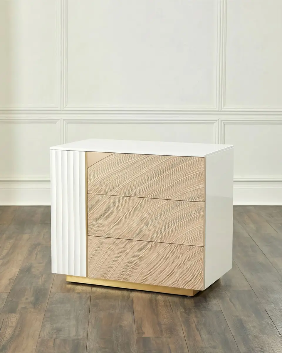 John-Richard Collection x Carol Benson-Cobb Province 3-Drawer Nightstand, Left | Image 1 John-Richard Collection x Carol Benson-Cobb Province 3-Drawer Nightstand, Left | Image 1