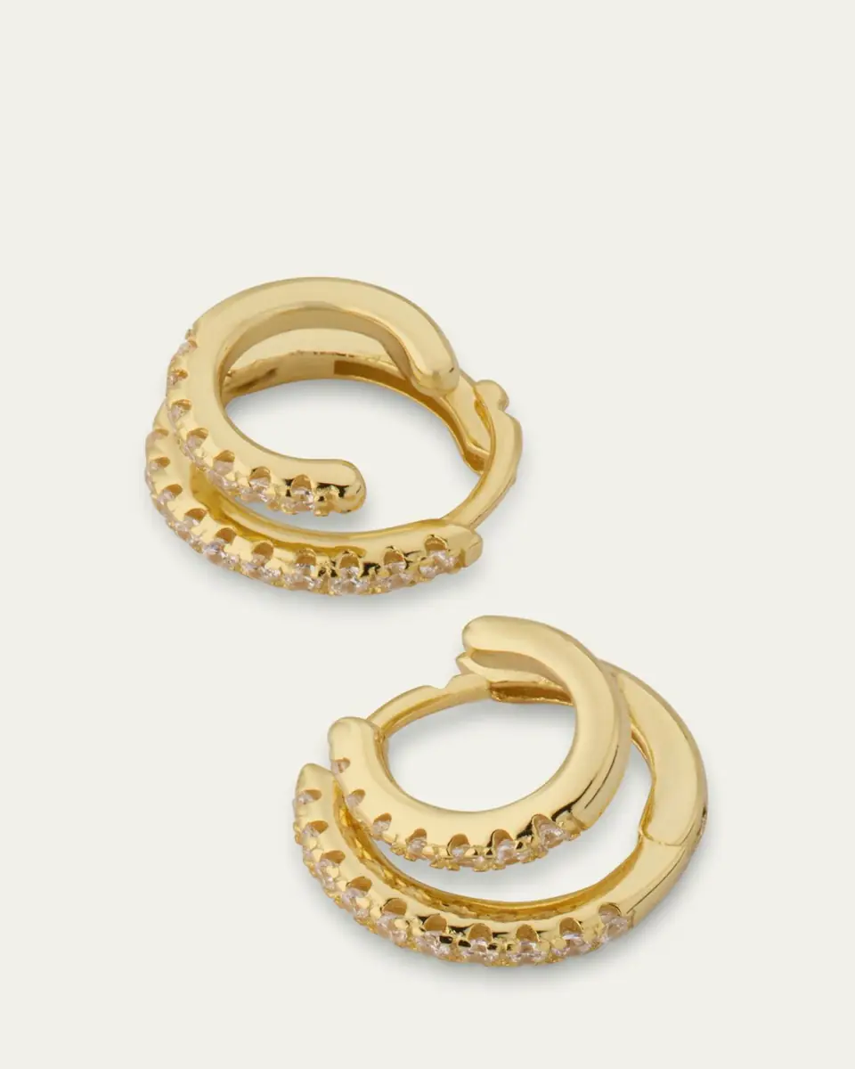 Shashi Katerina Double Huggie Hoop Earrings | Thumbnail 3 Shashi Katerina Double Huggie Hoop Earrings | Thumbnail 3
