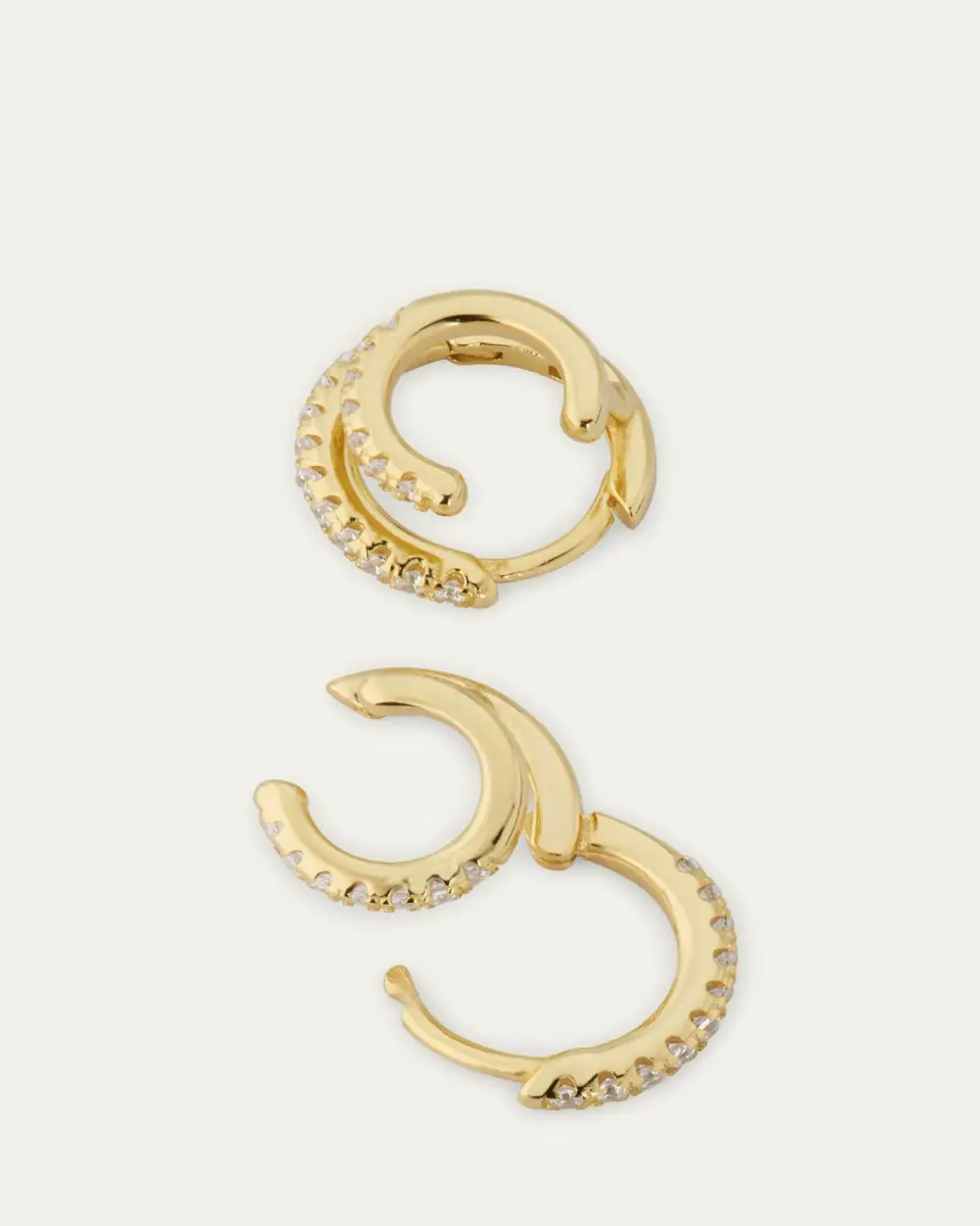Shashi Katerina Double Huggie Hoop Earrings | Thumbnail 4 Shashi Katerina Double Huggie Hoop Earrings | Thumbnail 4