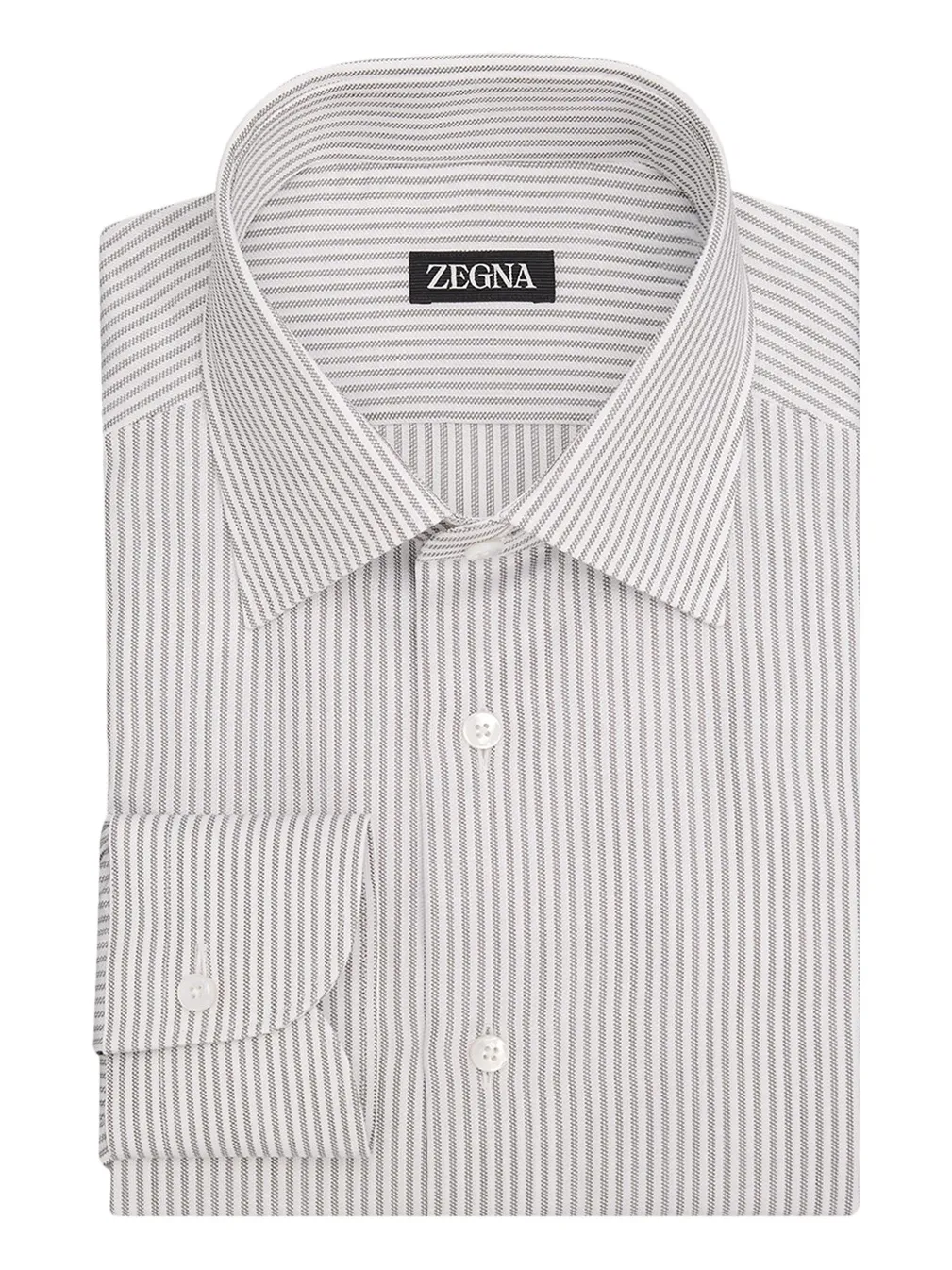 Zegna Men's Micro-Stripe Cotton and Linen Dress Shirt