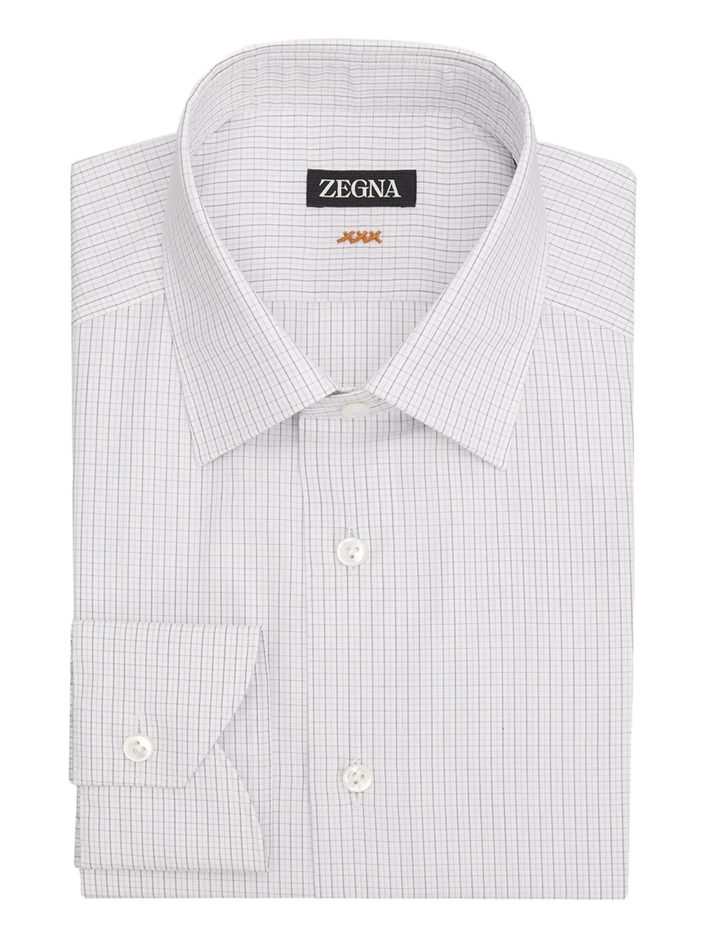 Zegna Men's Micro-Plaid Cotton Dress Shirt