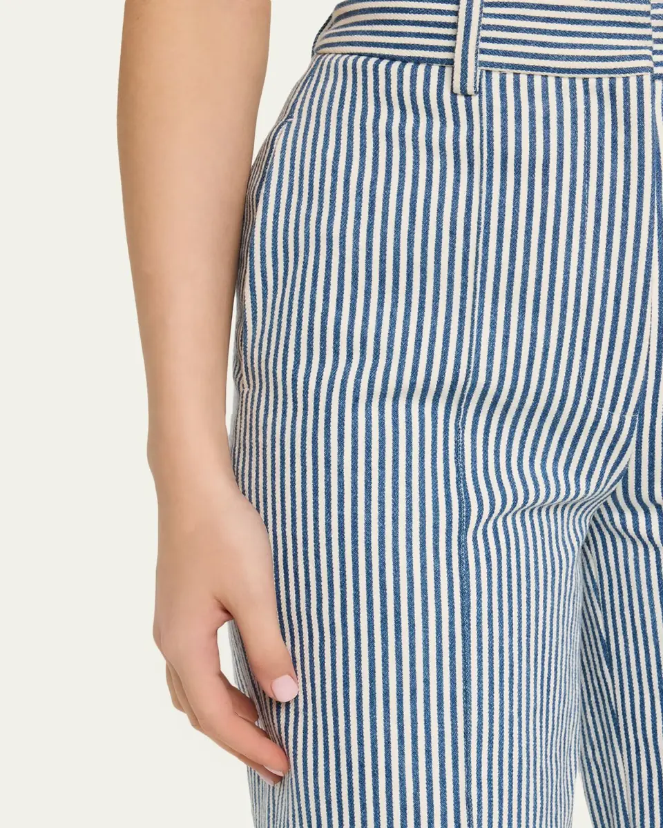 Adam Lippes Deeda Striped Twill Wide-Leg Pants | Thumbnail 5 Adam Lippes Deeda Striped Twill Wide-Leg Pants | Thumbnail 5