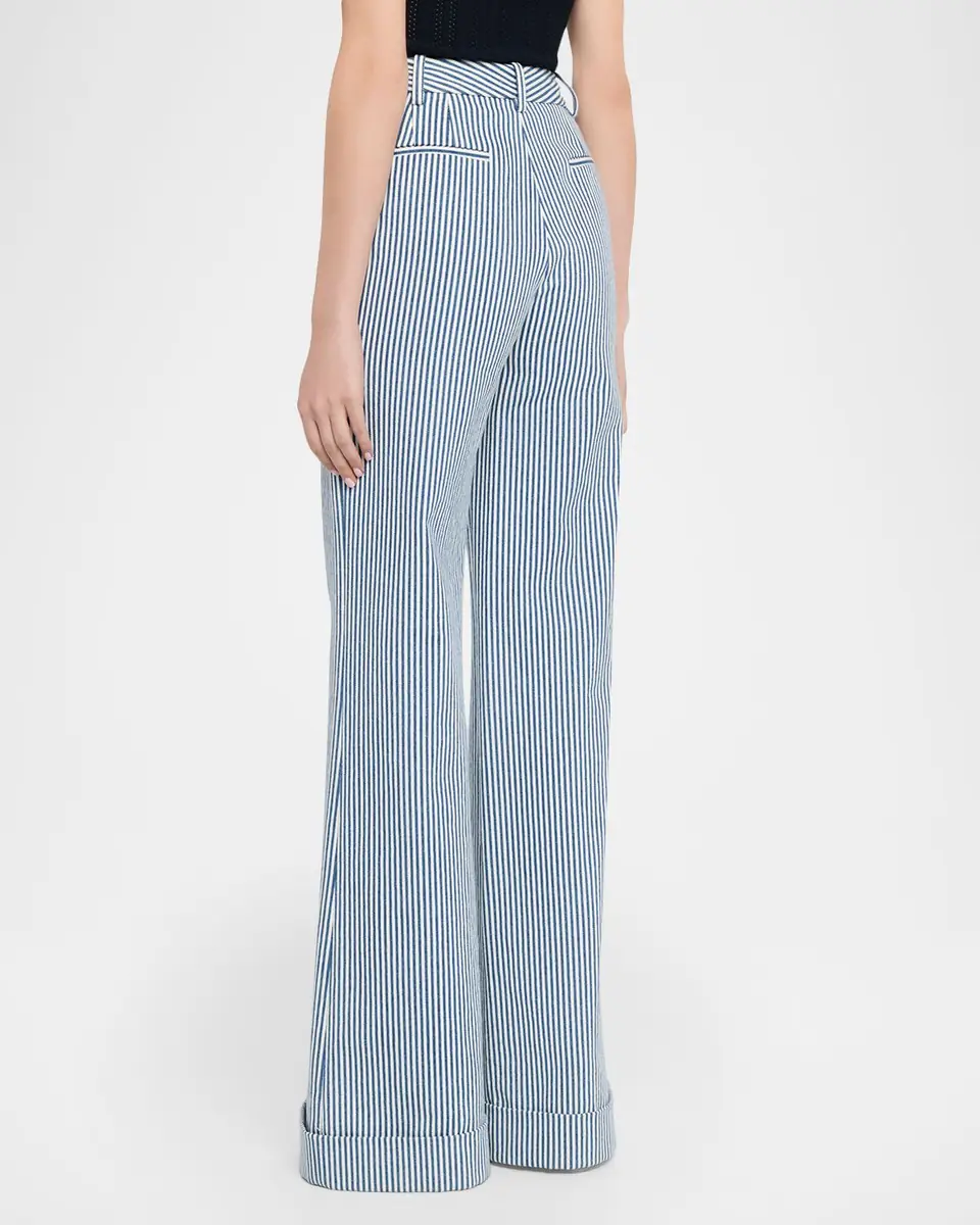 Adam Lippes Deeda Striped Twill Wide-Leg Pants | Thumbnail 7 Adam Lippes Deeda Striped Twill Wide-Leg Pants | Thumbnail 7