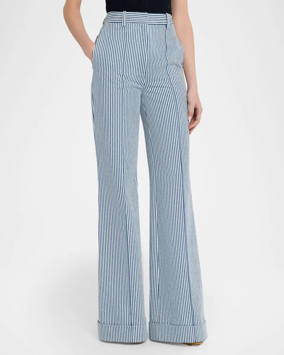 Adam Lippes Deeda Striped Twill Wide-Leg Pants | Thumbnail 8 Adam Lippes Deeda Striped Twill Wide-Leg Pants | Thumbnail 8