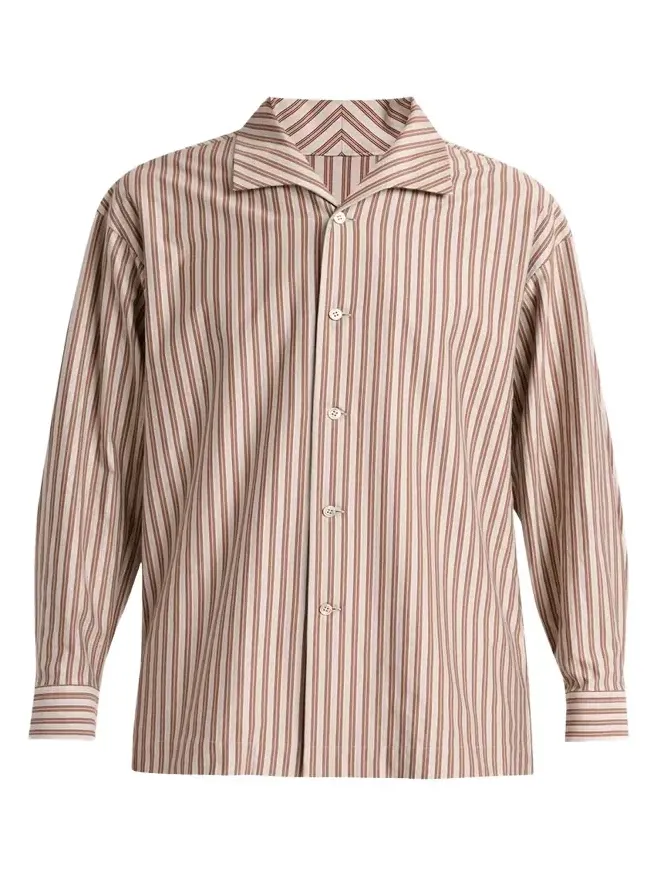 Men's Multi-Stripe Polyester Button-Down Shirt Men's Multi-Stripe Polyester Button-Down Shirt