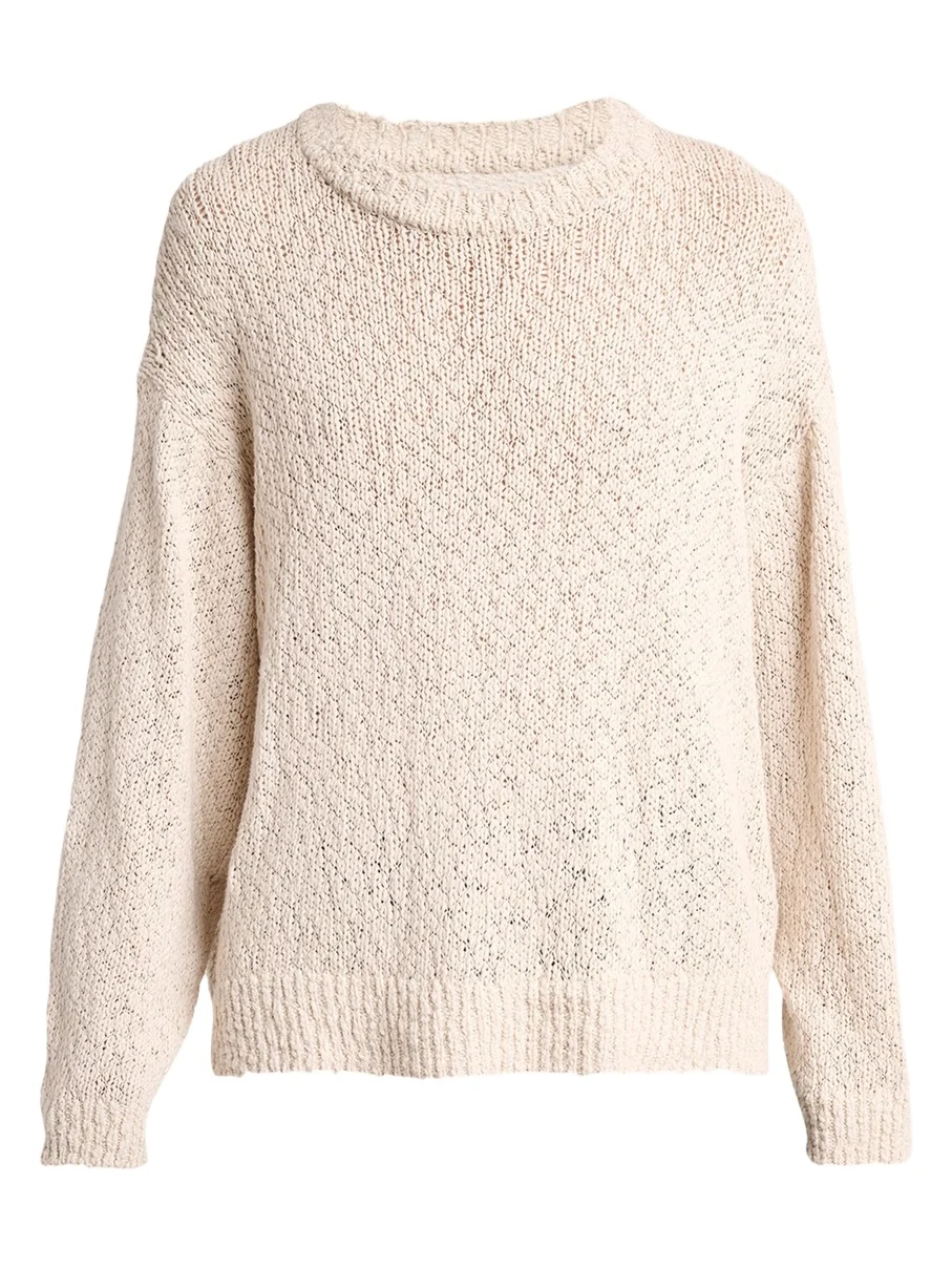 Men's Risotto Cotton Texture-Knit Crewneck Sweater Men's Risotto Cotton Texture-Knit Crewneck Sweater