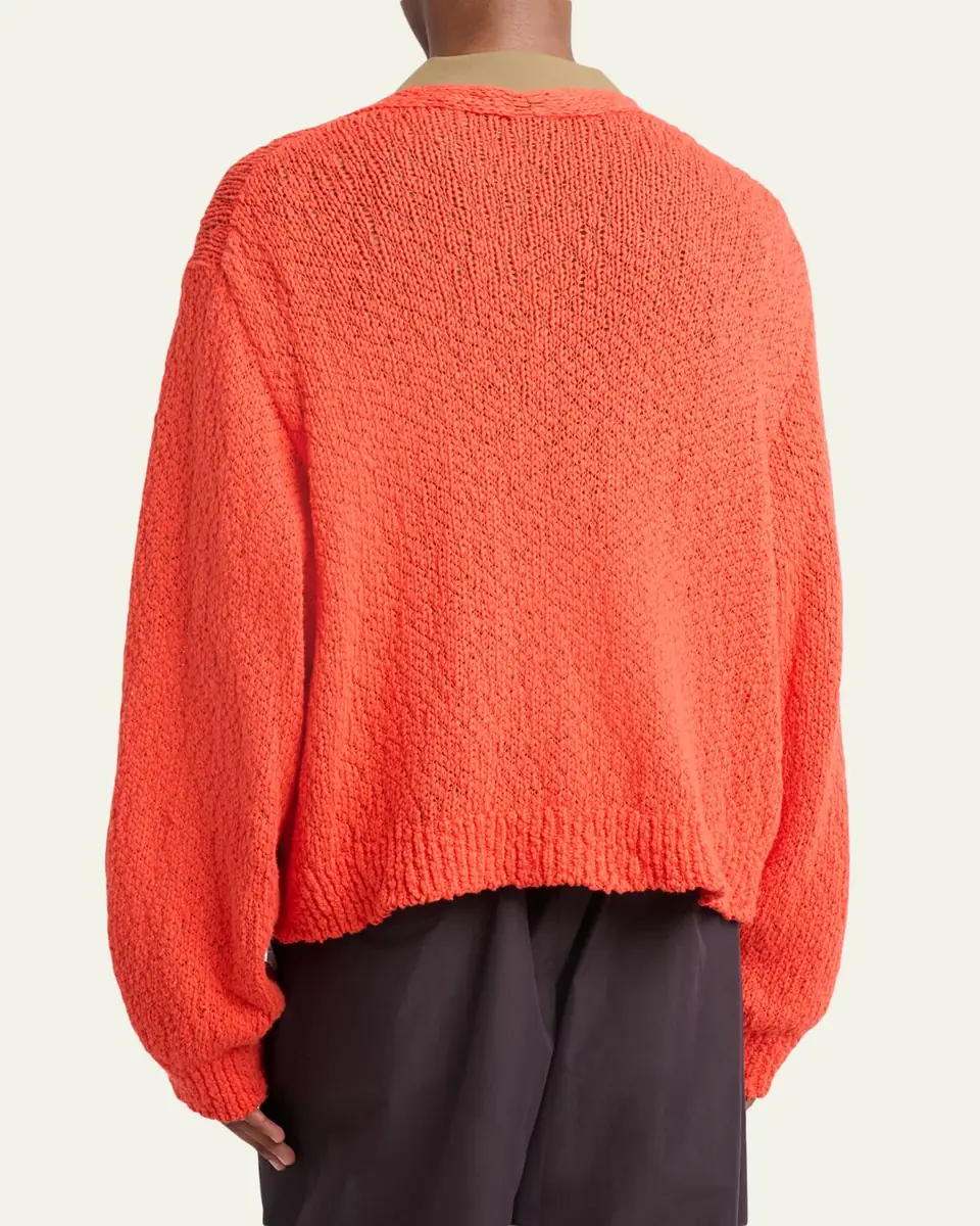 Homme Plissé Issey Miyake Men's Cotton Knit Oversized Cardigan | Thumbnail 3