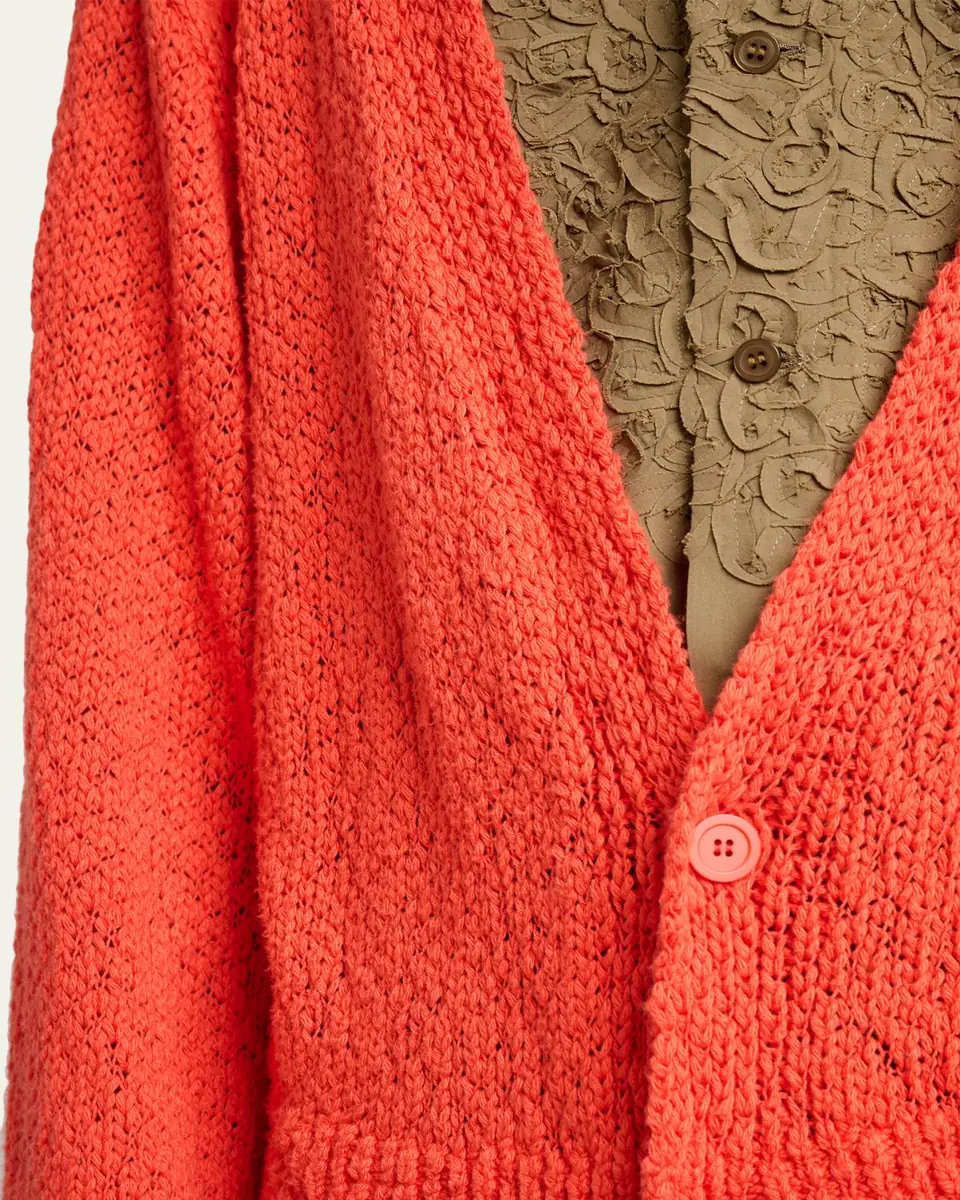 Homme Plissé Issey Miyake Men's Cotton Knit Oversized Cardigan | Thumbnail 5