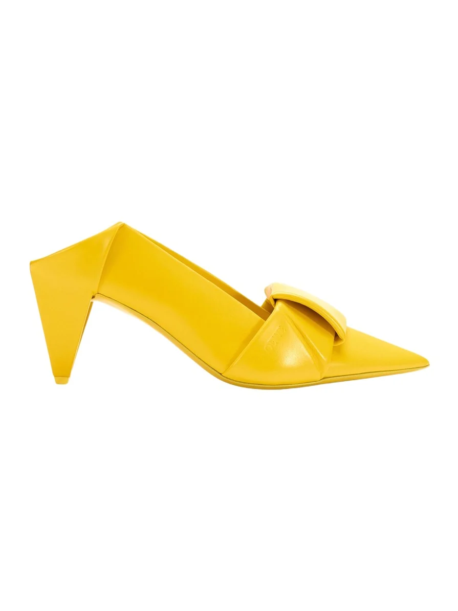 70mm Origami Folded Leather Mule Pumps 70mm Origami Folded Leather Mule Pumps
