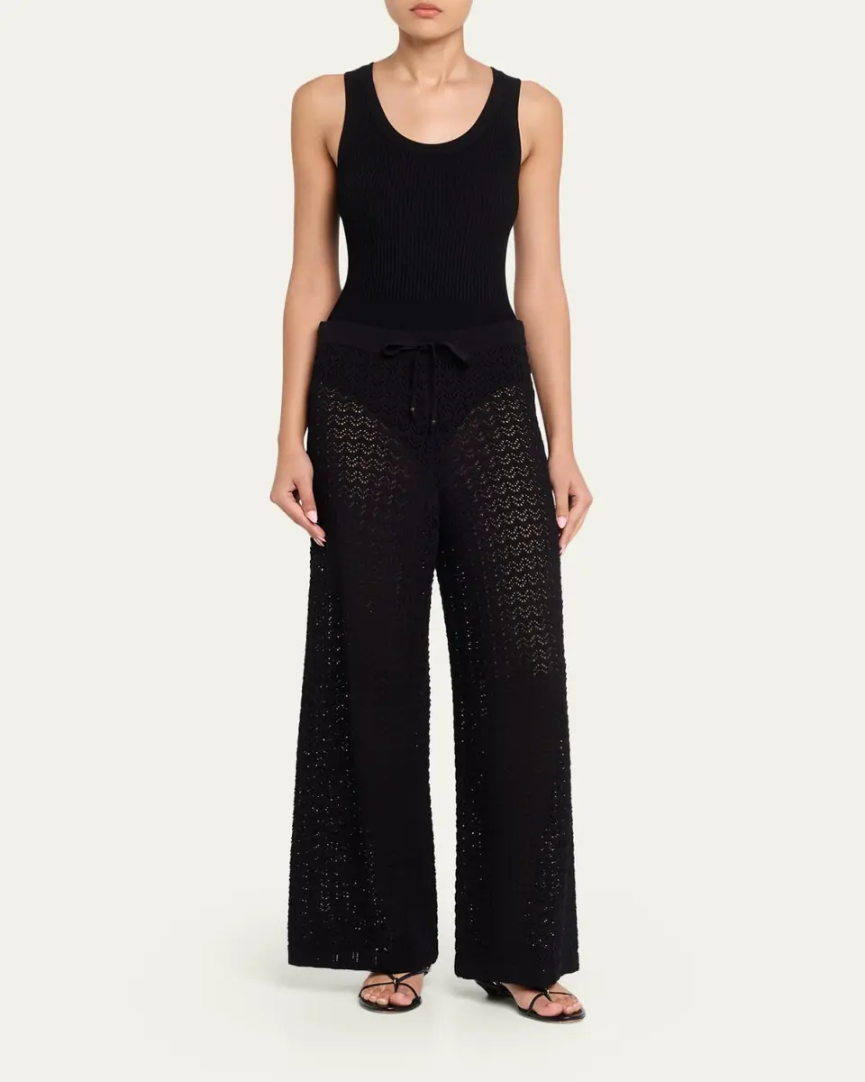 L'Agence Gaelle Pointelle Knit Pants | Thumbnail 2