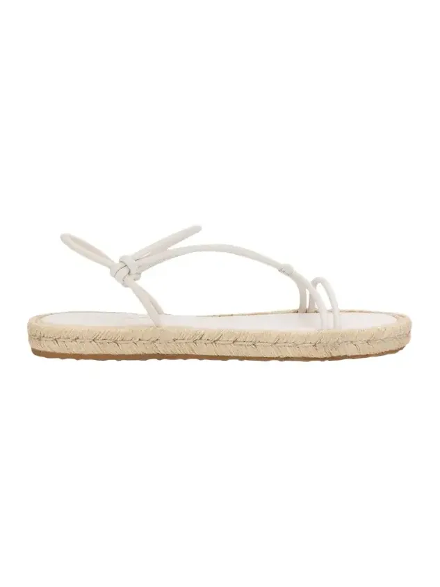 Leather Flat Espadrille Sandals Leather Flat Espadrille Sandals