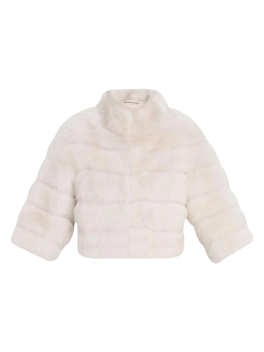 Lamb Shearling 3/4-Sleeve Crop Coat Lamb Shearling 3/4-Sleeve Crop Coat