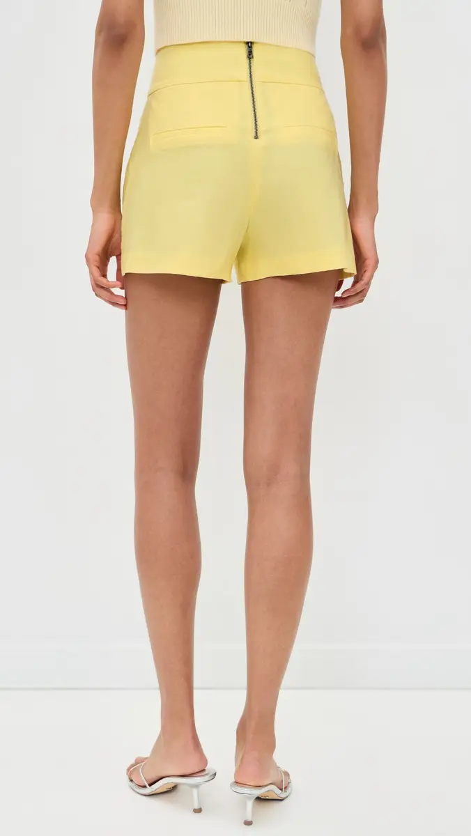 ALICE + OLIVIA Donald High Rise Shorts Butter | Thumbnail 3 ALICE + OLIVIA Donald High Rise Shorts Butter | Thumbnail 3