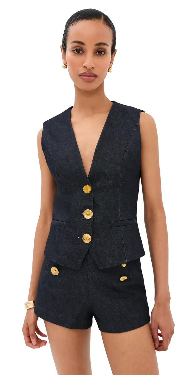 FRANÇOISE Anita Waistcoat Indigo | Image 1 FRANÇOISE Anita Waistcoat Indigo | Image 1