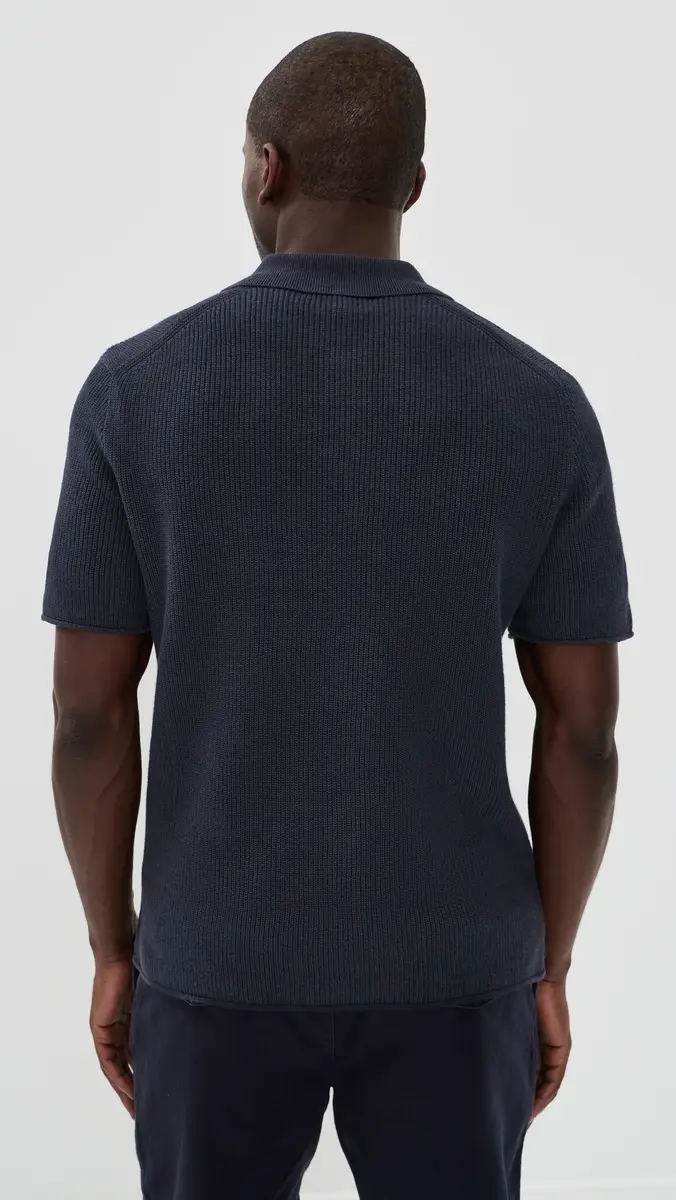 Alex Mill Eastwood Polo In Cotton Linen Dark | Thumbnail 3 Alex Mill Eastwood Polo In Cotton Linen Dark | Thumbnail 3