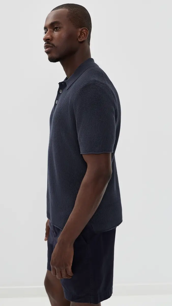 Alex Mill Eastwood Polo In Cotton Linen Dark | Thumbnail 4 Alex Mill Eastwood Polo In Cotton Linen Dark | Thumbnail 4