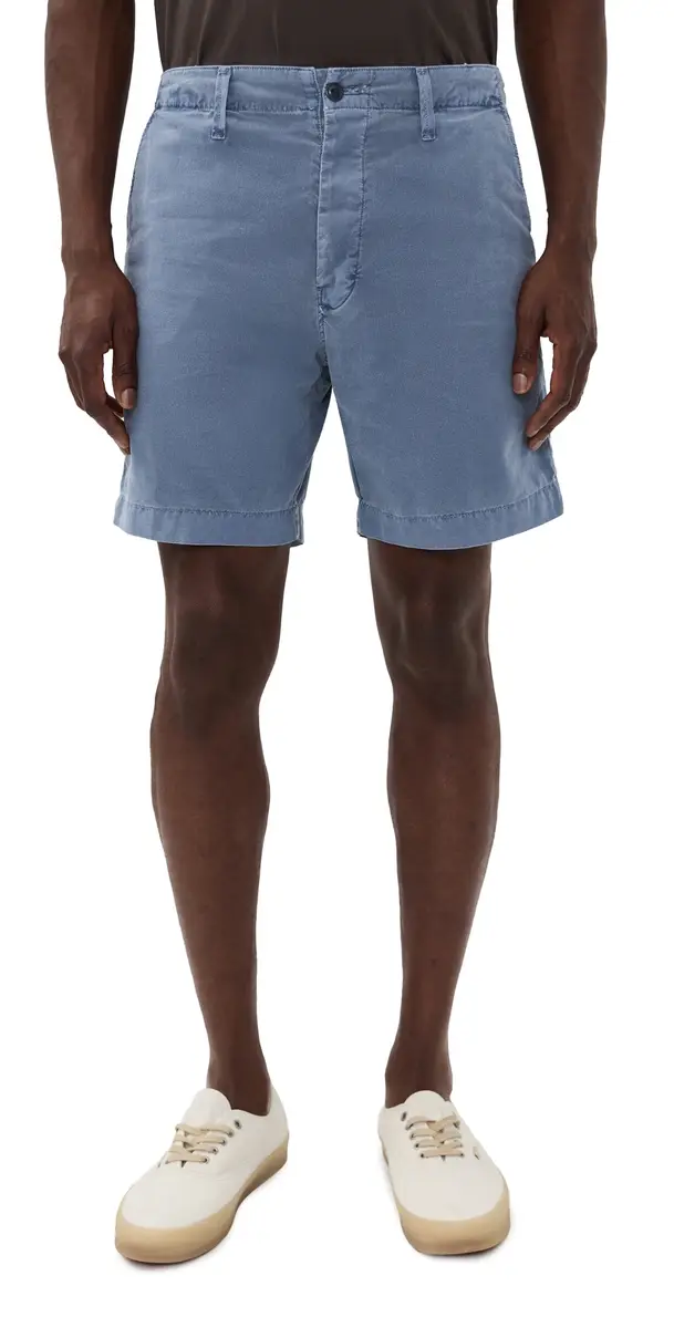 Save Khaki Cotton Relaxed Shorts 7 Union Blue | Image 1 Save Khaki Cotton Relaxed Shorts 7 Union Blue | Image 1