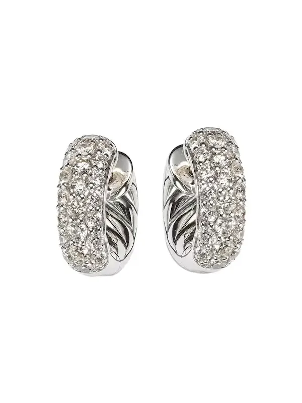 DY Mercer Micro sterling silver hoop earrings with diamonds DY Mercer Micro sterling silver hoop earrings with diamonds