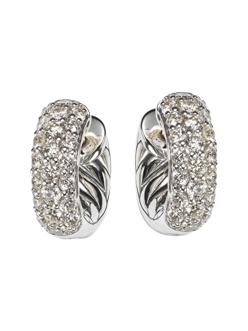 DY Mercer Micro sterling silver hoop earrings with diamonds