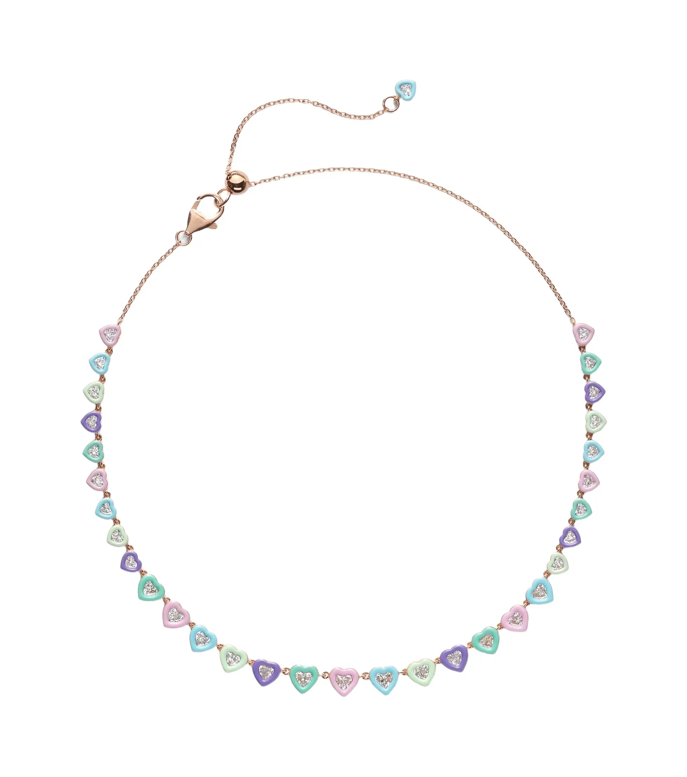 Candy Crush 18kt rose gold and enamel choker with diamonds